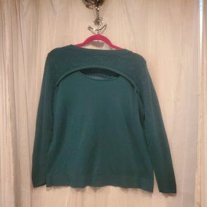 Torrid Keyhole Peekaboo Knit Teal Green Sweater Size 2